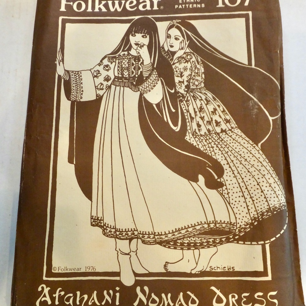 1976 Vintage Folkwear Pattern 107  UNCUT Afghani Nomad Dress